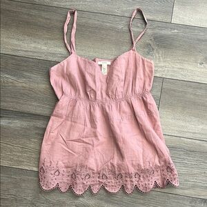 J. CREW Lace Trim Tank Top